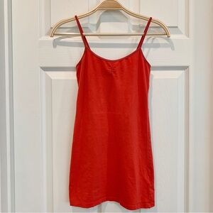Red Long Cami Tunic Top with Adjustable Straps